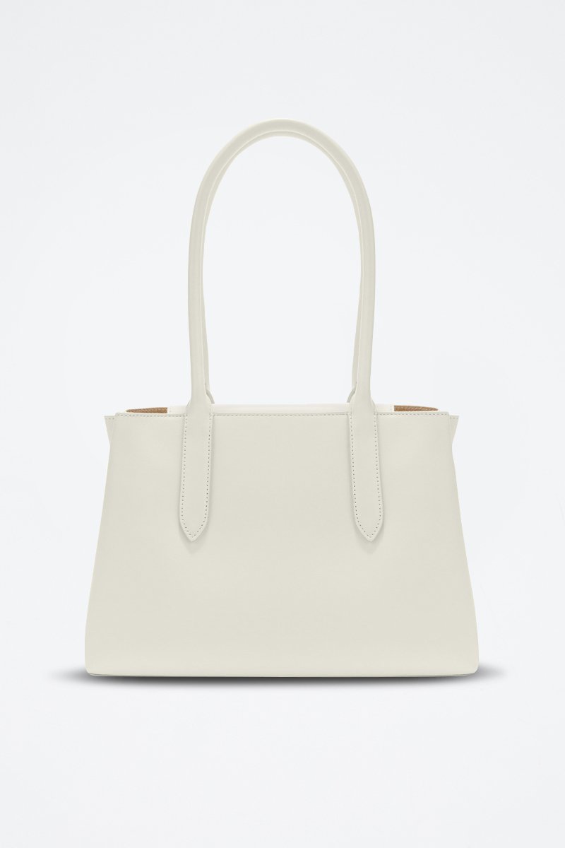 Bolso shopper de piel Meridiana - Tamaño M - Blanco