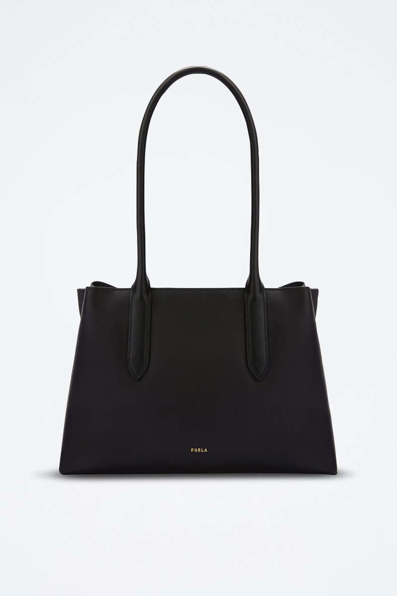 Bolso shopper de piel Meridiana - Tamaño M - Negro