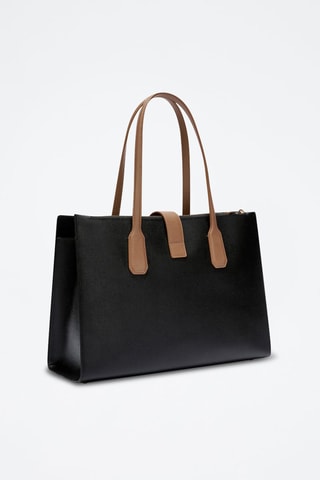 Cabas en cuir Metro - Taille L - Noir