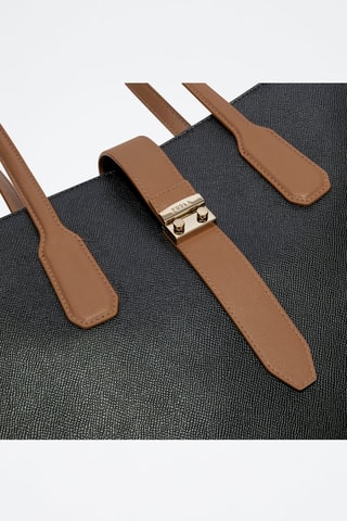 Cabas en cuir Metro - Taille L - Noir