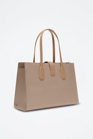 Cabas en cuir Metro - Taille L - Taupe