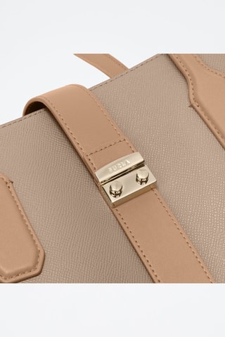 Cabas en cuir Metro - Taille L - Taupe