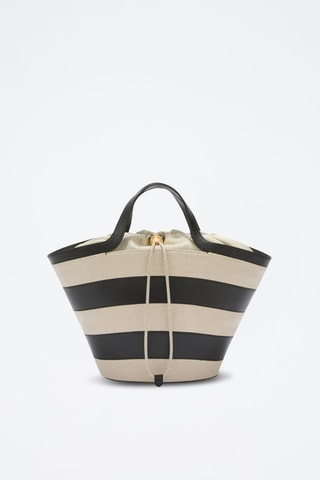 Cabas en cuir Vortice - Taille S - Noir et beige