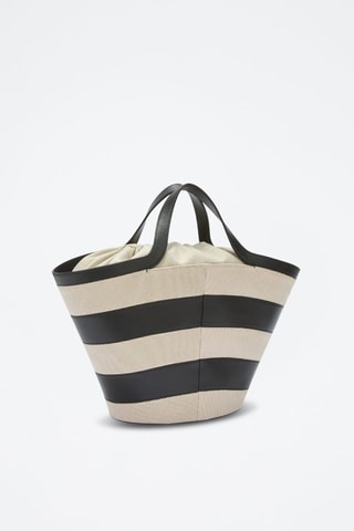 Cabas en cuir Vortice - Taille S - Noir et beige