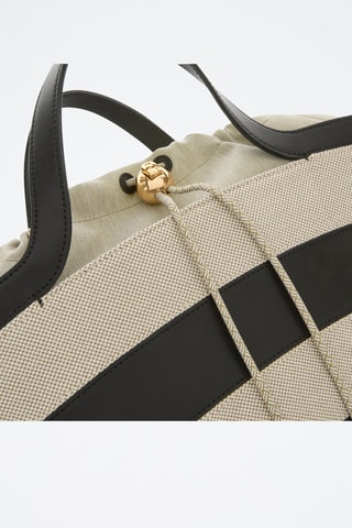 Cabas en cuir Vortice - Taille S - Noir et beige