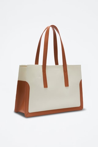 Cabas Baia - Taille XL - Blanc et marron