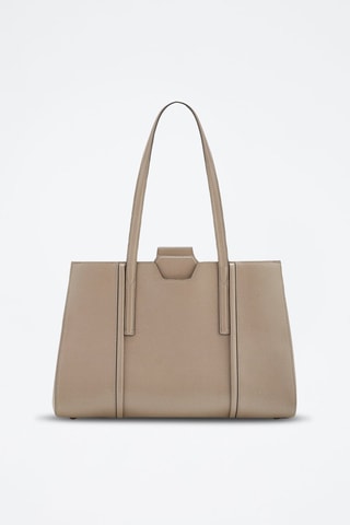 Cabas en cuir Riva - Taille L - Taupe