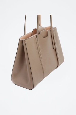 Cabas en cuir Riva - Taille L - Taupe