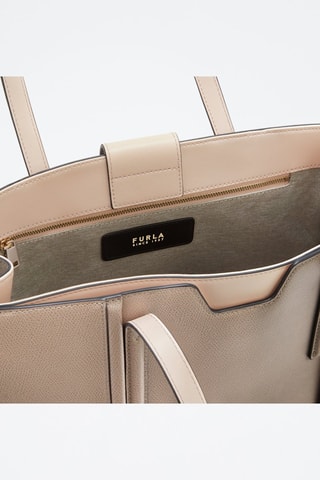 Cabas en cuir Riva - Taille L - Taupe