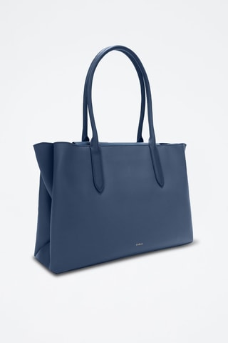 Cabas en cuir Meridiana - Taille L - Bleu marine