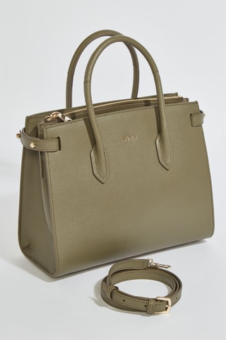 Cabas en cuir Gardenia - Taille S -  Kaki