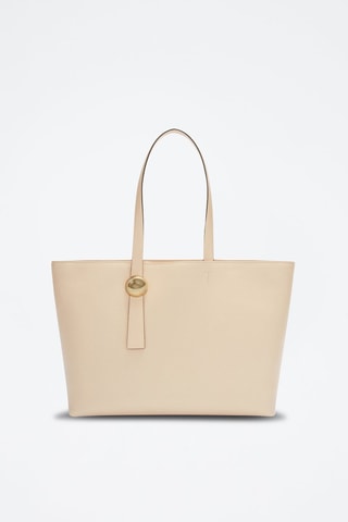 Cabas en cuir de veau - Beige clair
