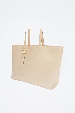 Cabas en cuir de veau - Beige clair