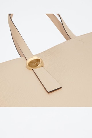 Cabas en cuir de veau - Beige clair