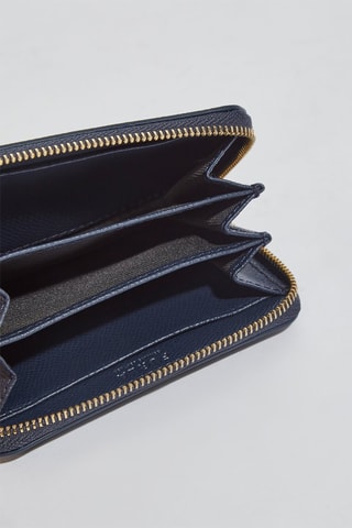 Portefeuille en cuir Gardenia - Taille S - Bleu marine