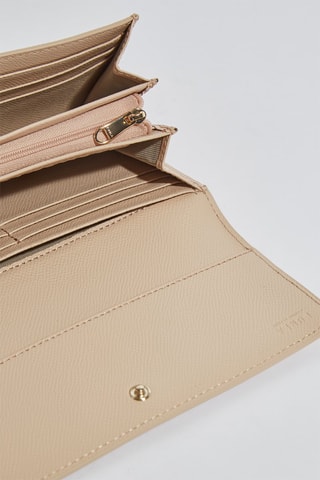 Portefeuille en cuir Gardenia - Taille L - Beige