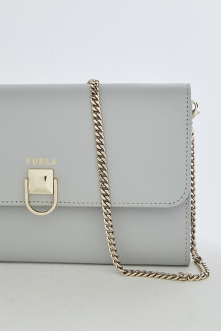 Sac bandoulière en cuir Circe - Gris clair