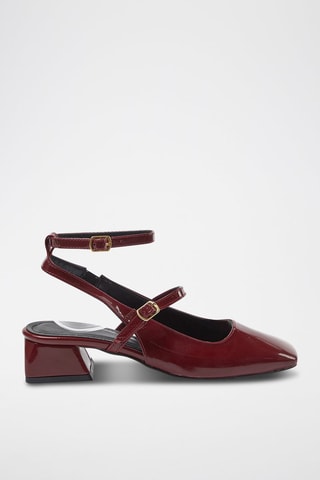 Babies de salto envernizados - Bordô