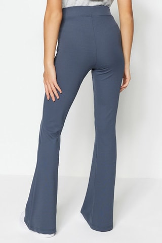 Calças flare cintura subida Antracite