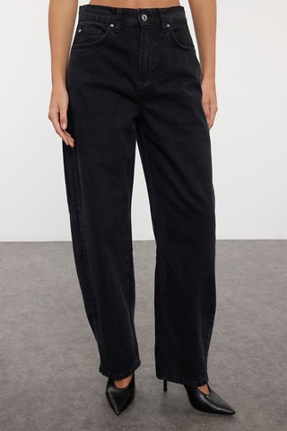 Calças de ganga boyfriend - Preto