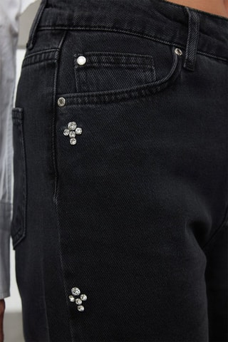 Calças de ganga mom - Preto