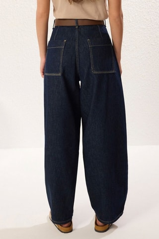 Calças de ganga wide legs - Azul-escuro