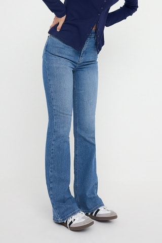 Calças de ganga flare - Azul médio