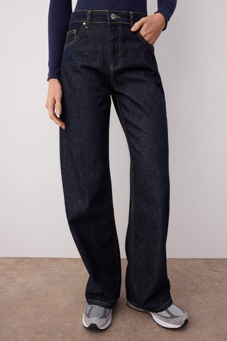 Calças de ganga wide legs - Azul-escuro