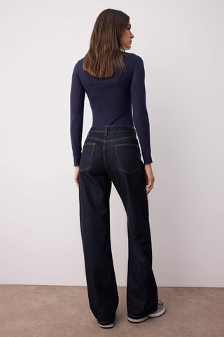 Calças de ganga wide legs - Azul-escuro