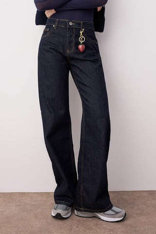 Calças de ganga wide legs - Azul-escuro