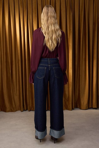 Calças de ganga wide legs - Azul-escuro