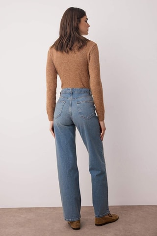 Calças de ganga wide legs - Azul médio