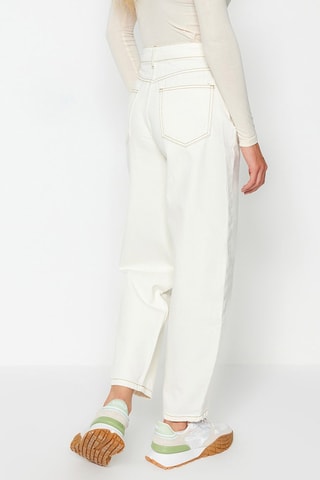 Calças de ganga mom Branco