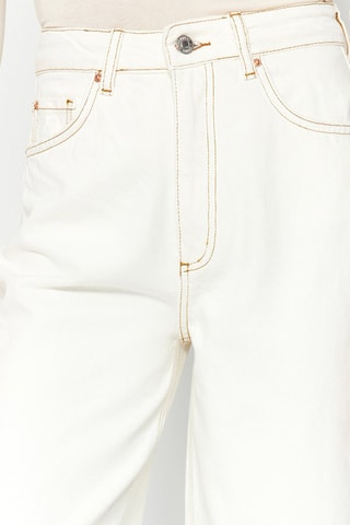 Calças de ganga mom Branco