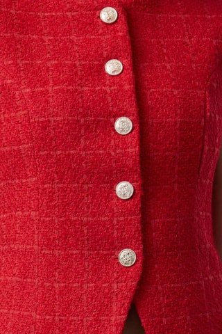 Colete de tweed - Vermelho
