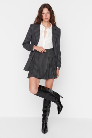 Casaco às riscas Preto