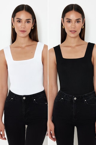 2 tops - Preto e cru