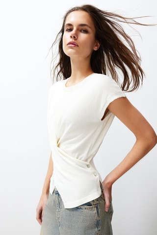 Top drappeggiato - Ecrù