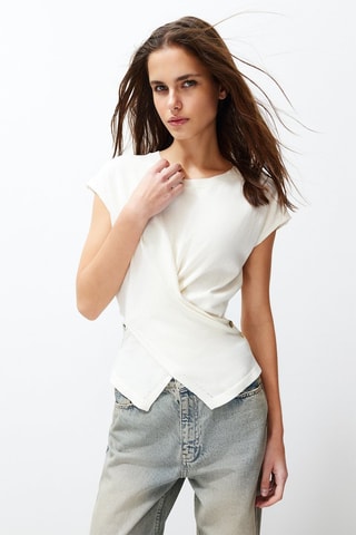 Top drappeggiato - Ecrù