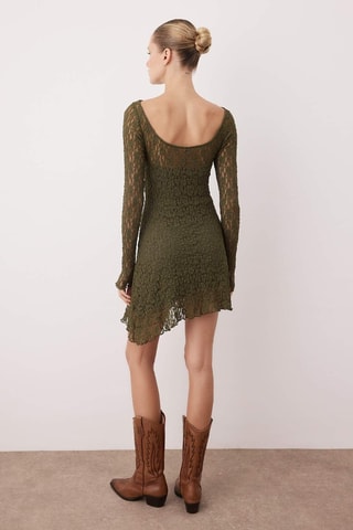 Vestido em renda - Caqui