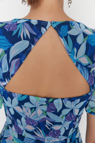 Vestido estilo patinadora florido - Azul