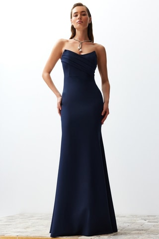 Vestido cai-cai comprido - Azul