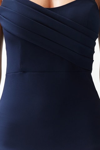 Vestido cai-cai comprido - Azul