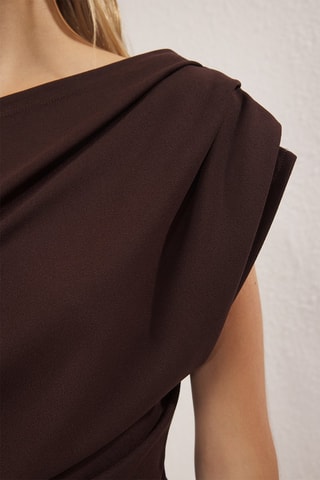 Vestido justo - Castanho-escuro