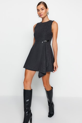 Vestido estilo patinadora - Cinzento