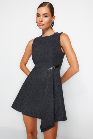 Vestido estilo patinadora - Cinzento