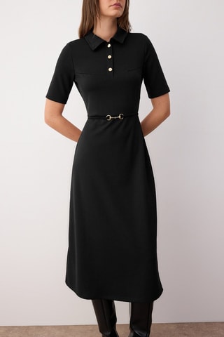 Vestido-polo - Preto