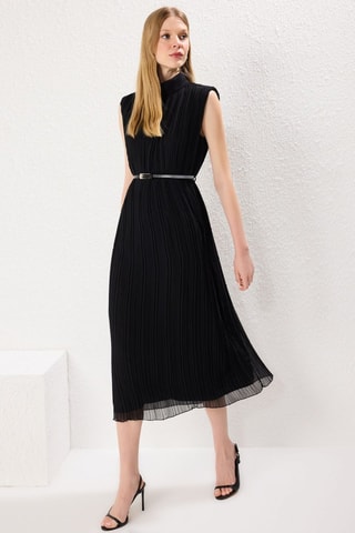 Vestido plissado - Preto