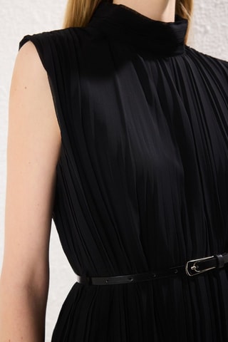 Vestido plissado - Preto