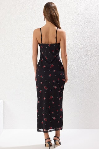 Vestido comprido - Preto e vermelho